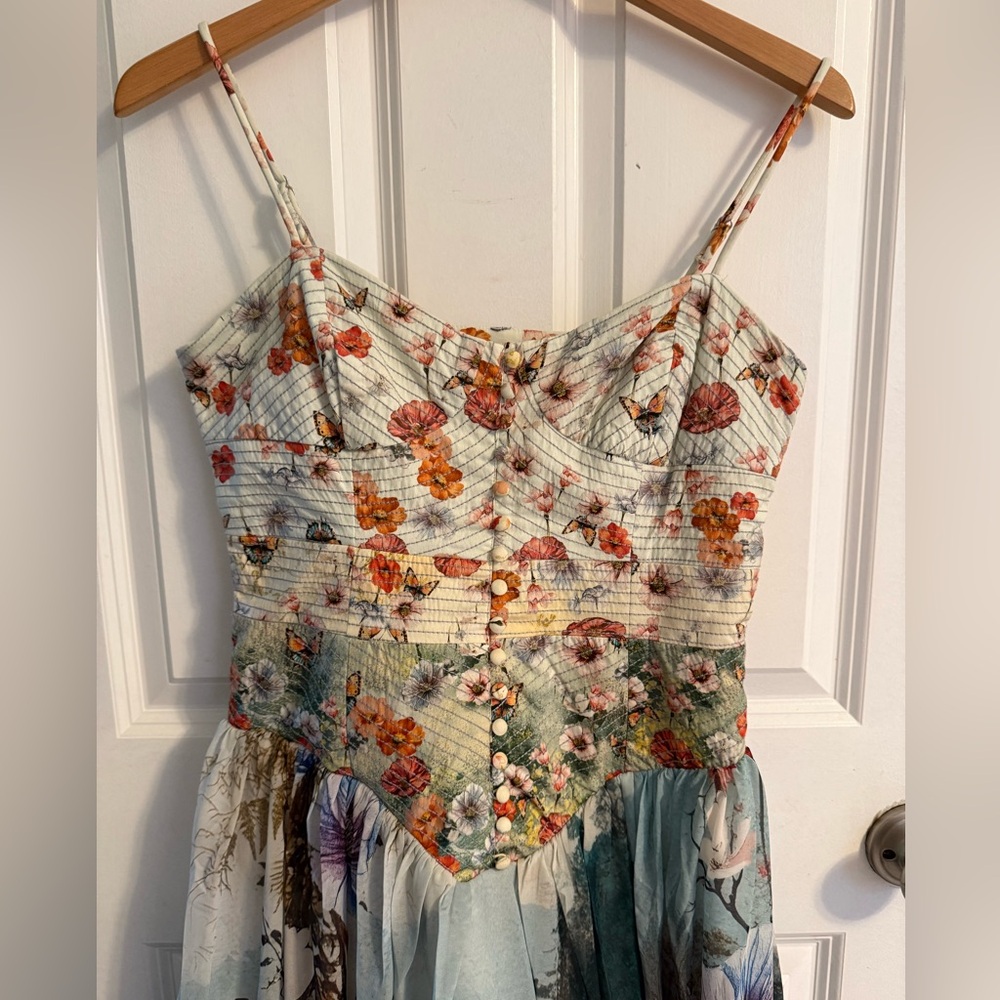 Anthropologie The Muse Basque-Waist Midi Dress Size S - Picture 4 of 7